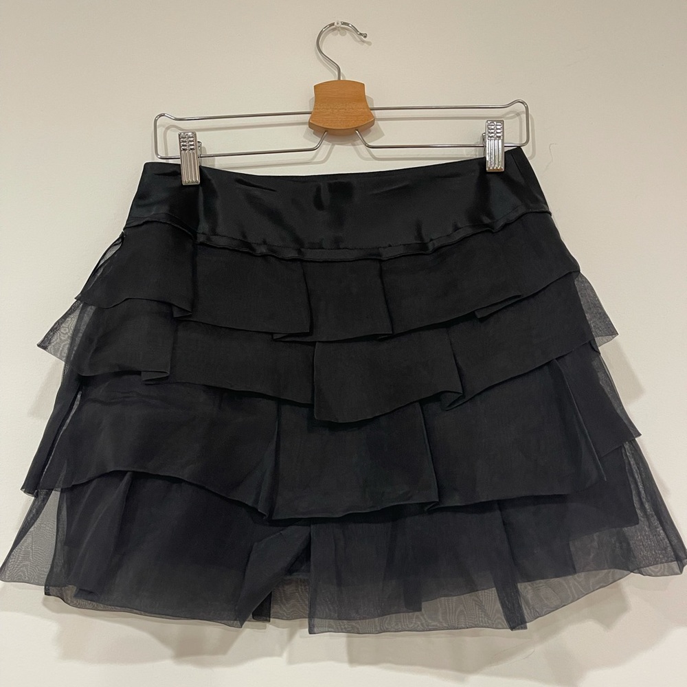 BCBG MaxAzria Black Tiered Skirt Size 4